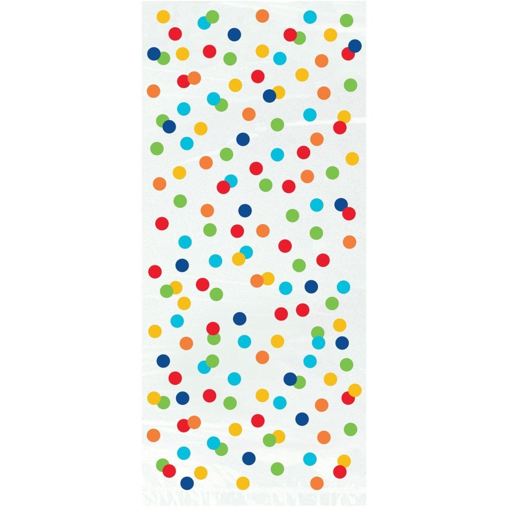 Cellophane Bags 20ct, Rainbow Polka Dots 