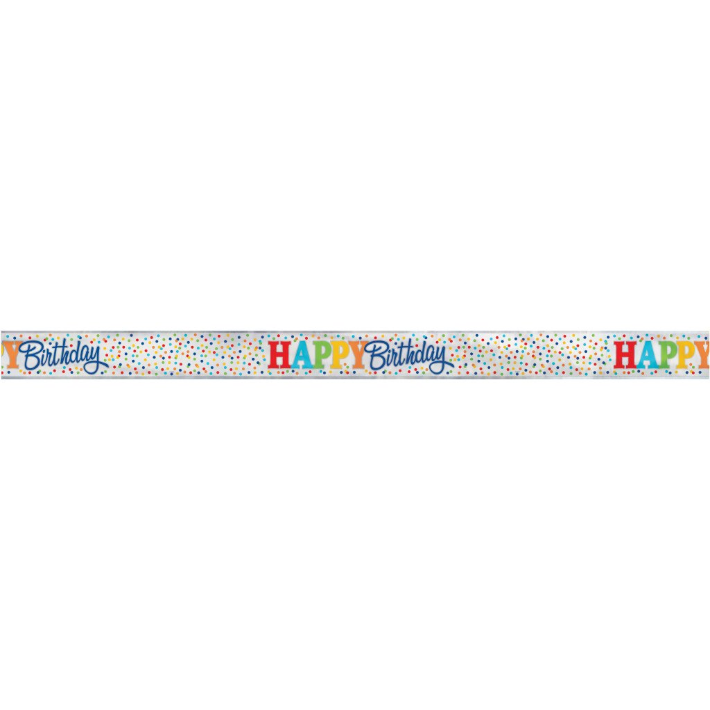 Foill Banner 12ft, Rainbow Polka Dot 