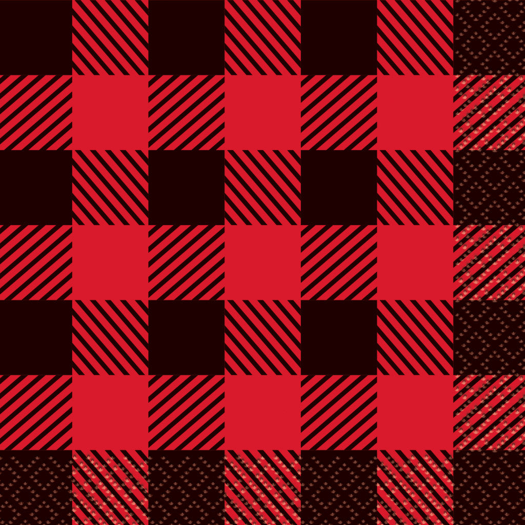 Plaid Lumberjack Beverage Napkins, 16ct 