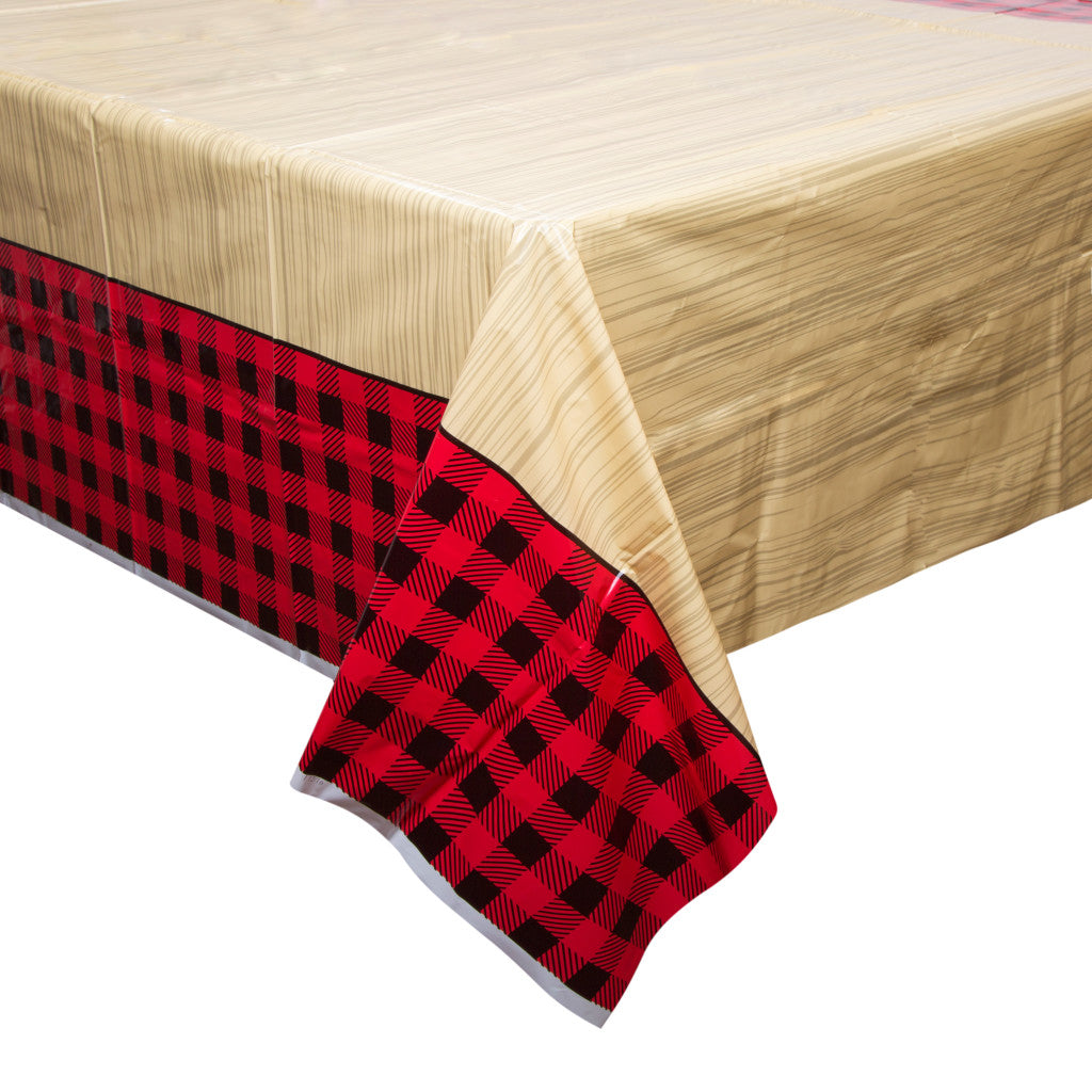 Rectangular Table Cover, 54in x 84in Plaid Lumberjack 