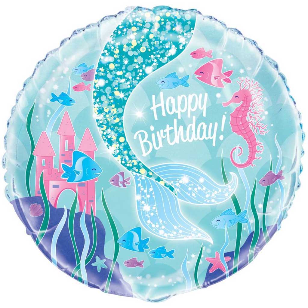 Round Foil Balloon 18in, Mermaid 