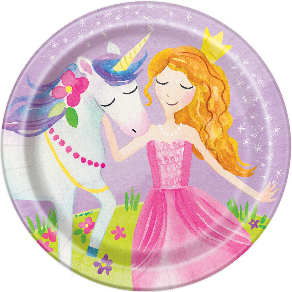 Round Dessert Plates 7in 8ct, Magical Princess 