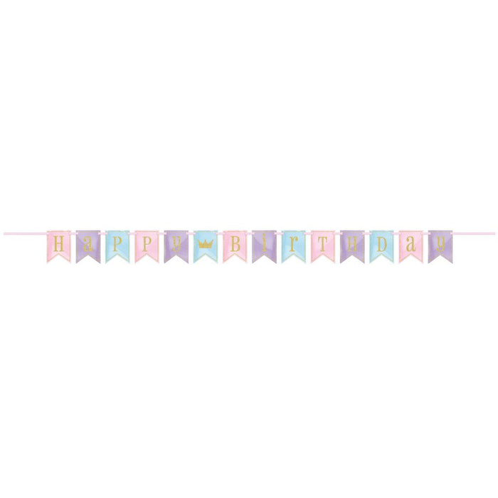 Pennant Banner 7ft, Glitter Magical Princess Birthday 