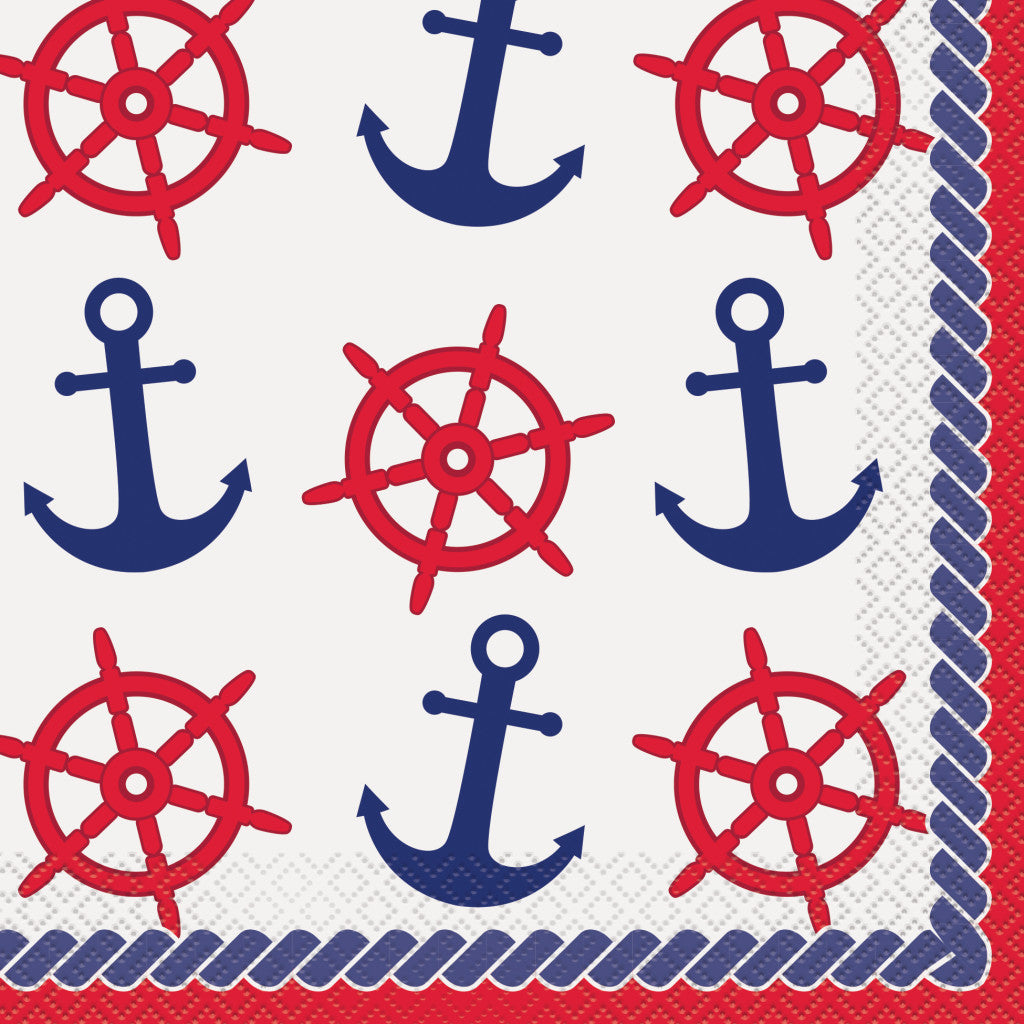 Nautical Anchor Luncheon Napkins, 16ct 