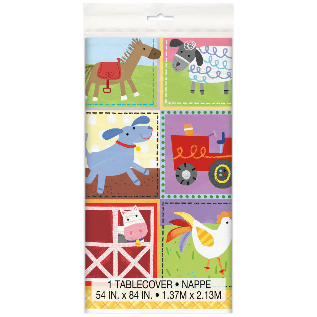 Rectangular Table Cover, 54in x 84in Farm Party 