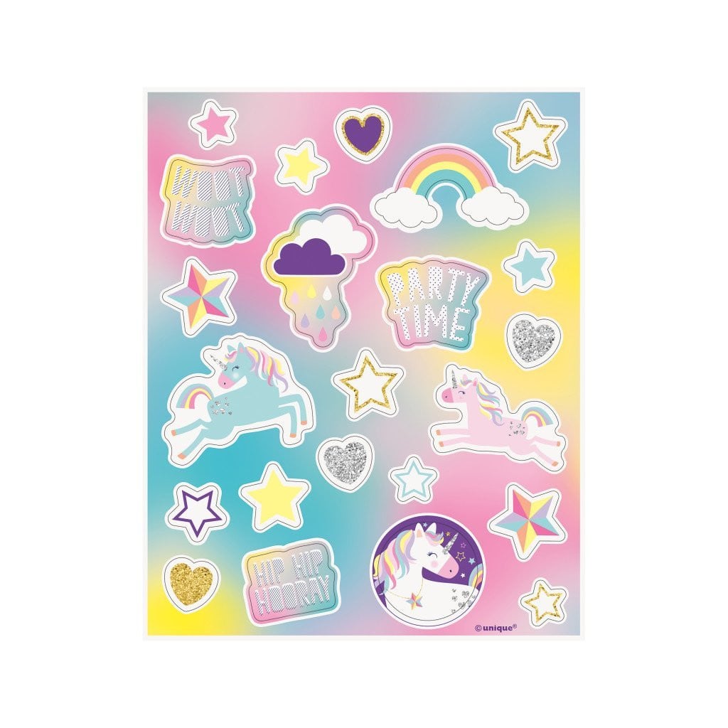 Unicorn Party Sticker Sheets, 4ct 