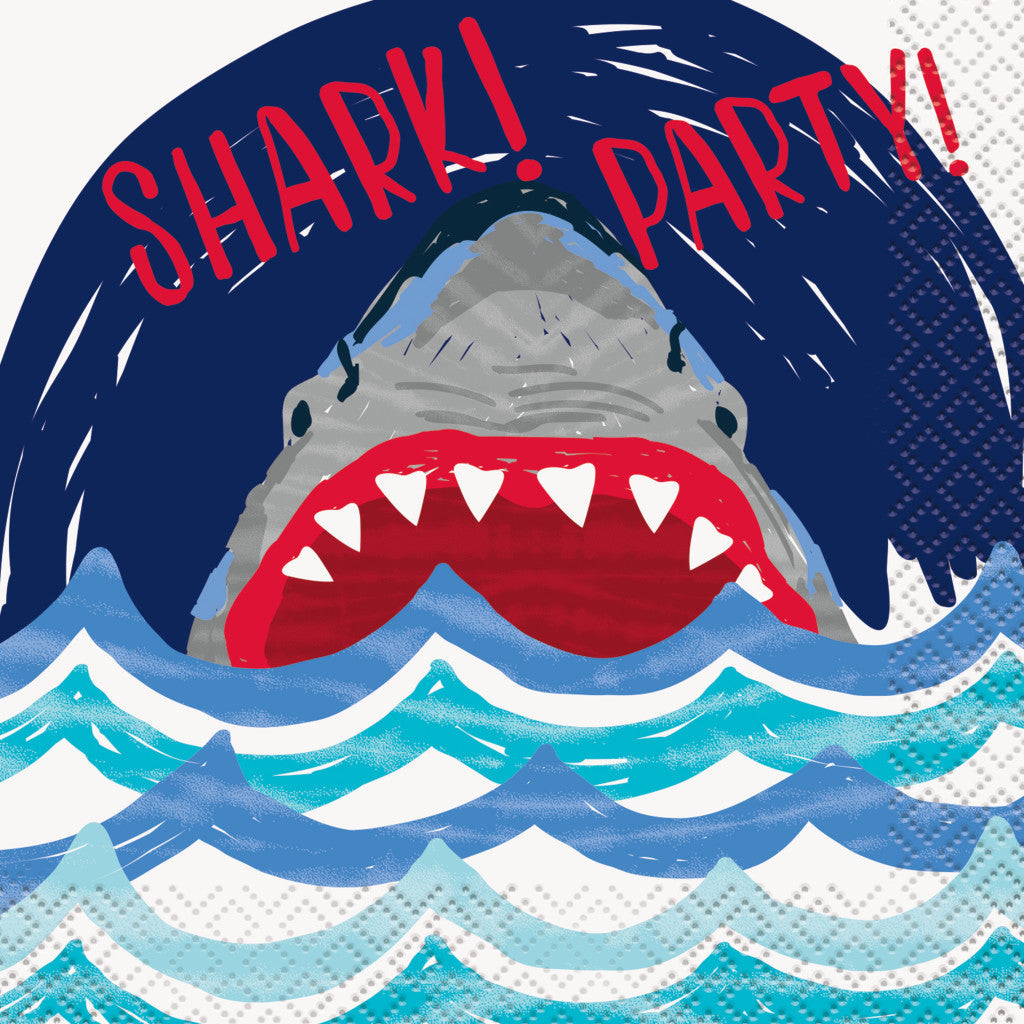 Shark Party Beverage Napkins, 16ct 