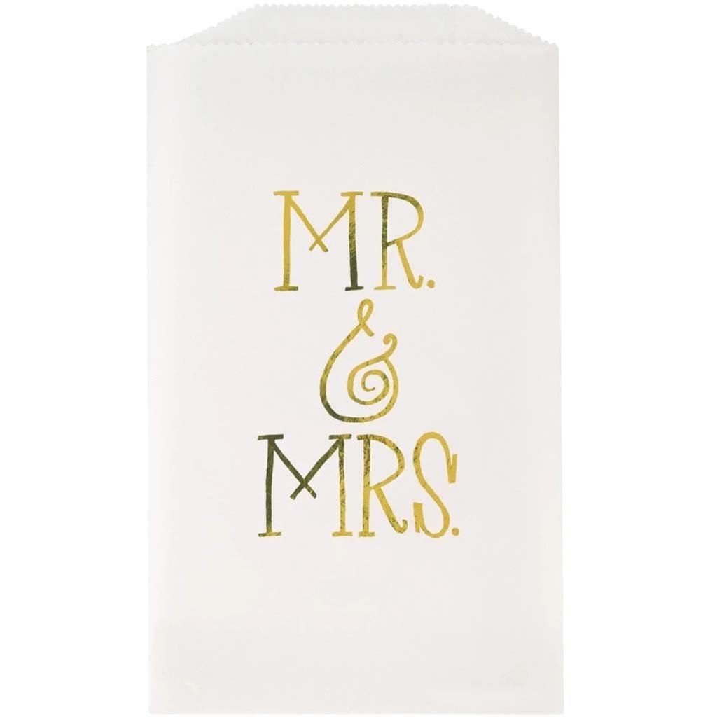 Treat Bags 8ct, Mr &amp; Mrs Wedding Glassine 