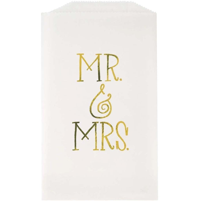 Treat Bags 8ct, Mr & Mrs Wedding Glassine 
