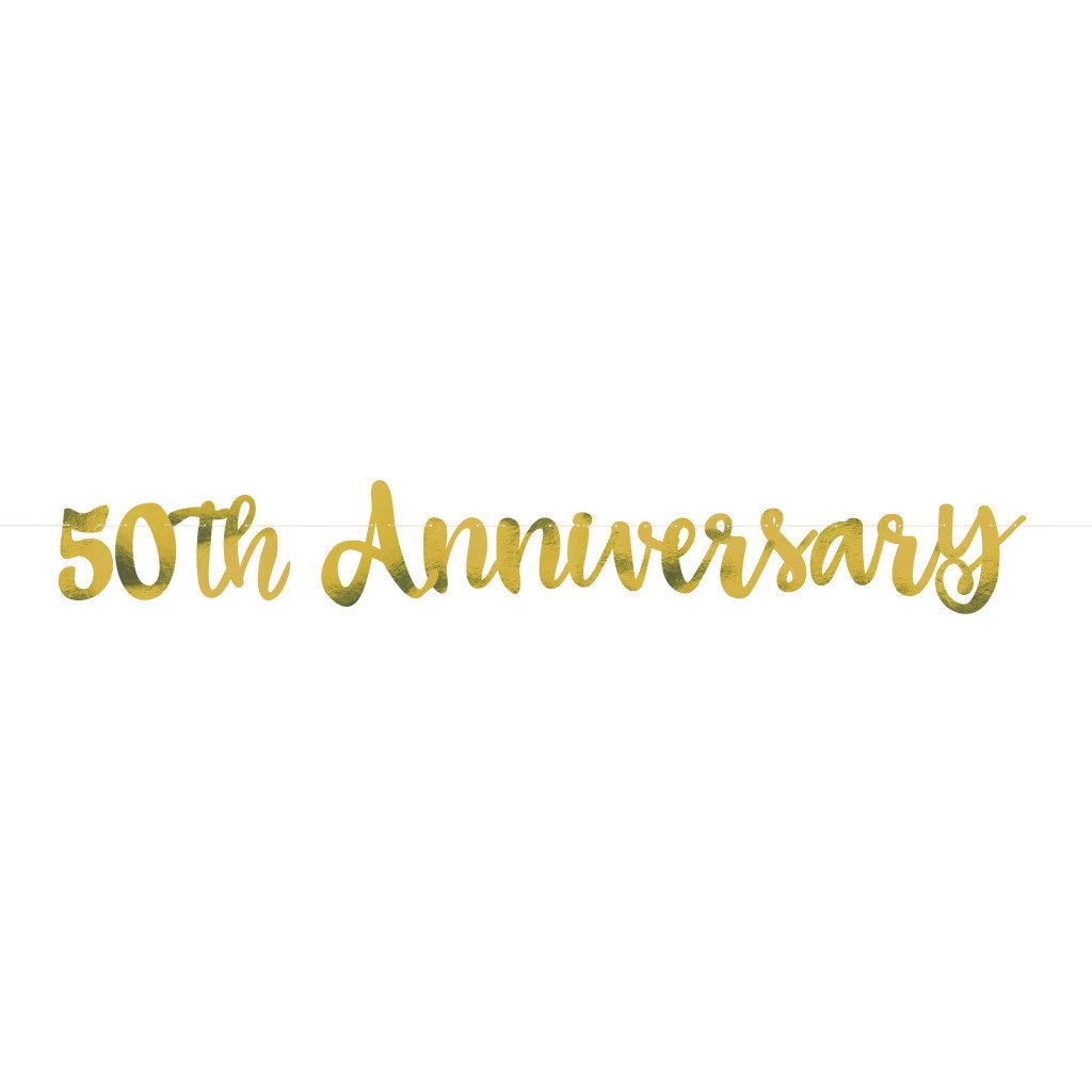 Banner Gold Script 50th Anniversary 