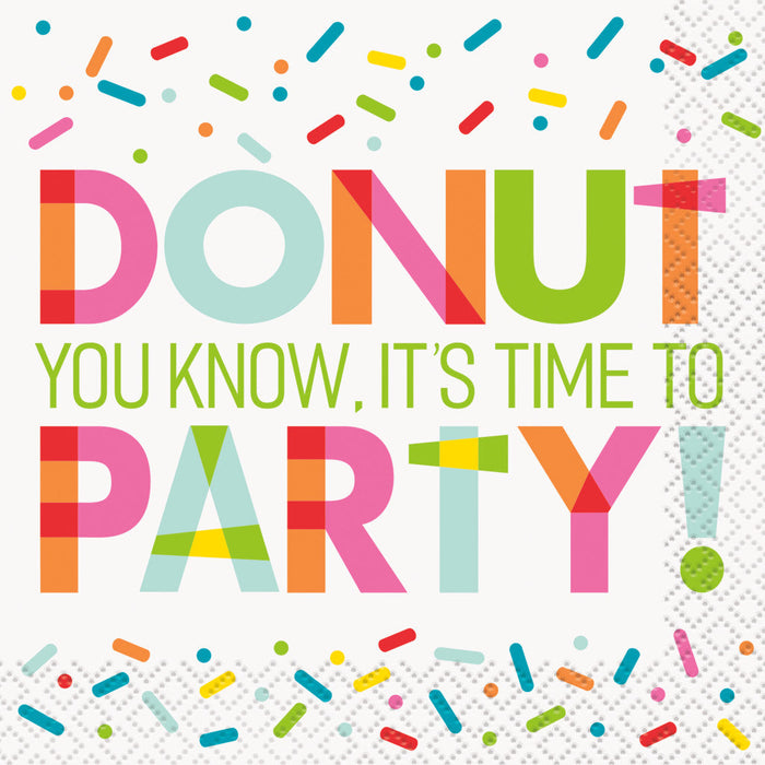 Donut Party Beverage Napkins, 16ct 