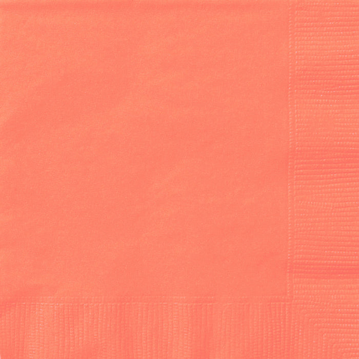 Coral Beverage Napkins, 20ct 