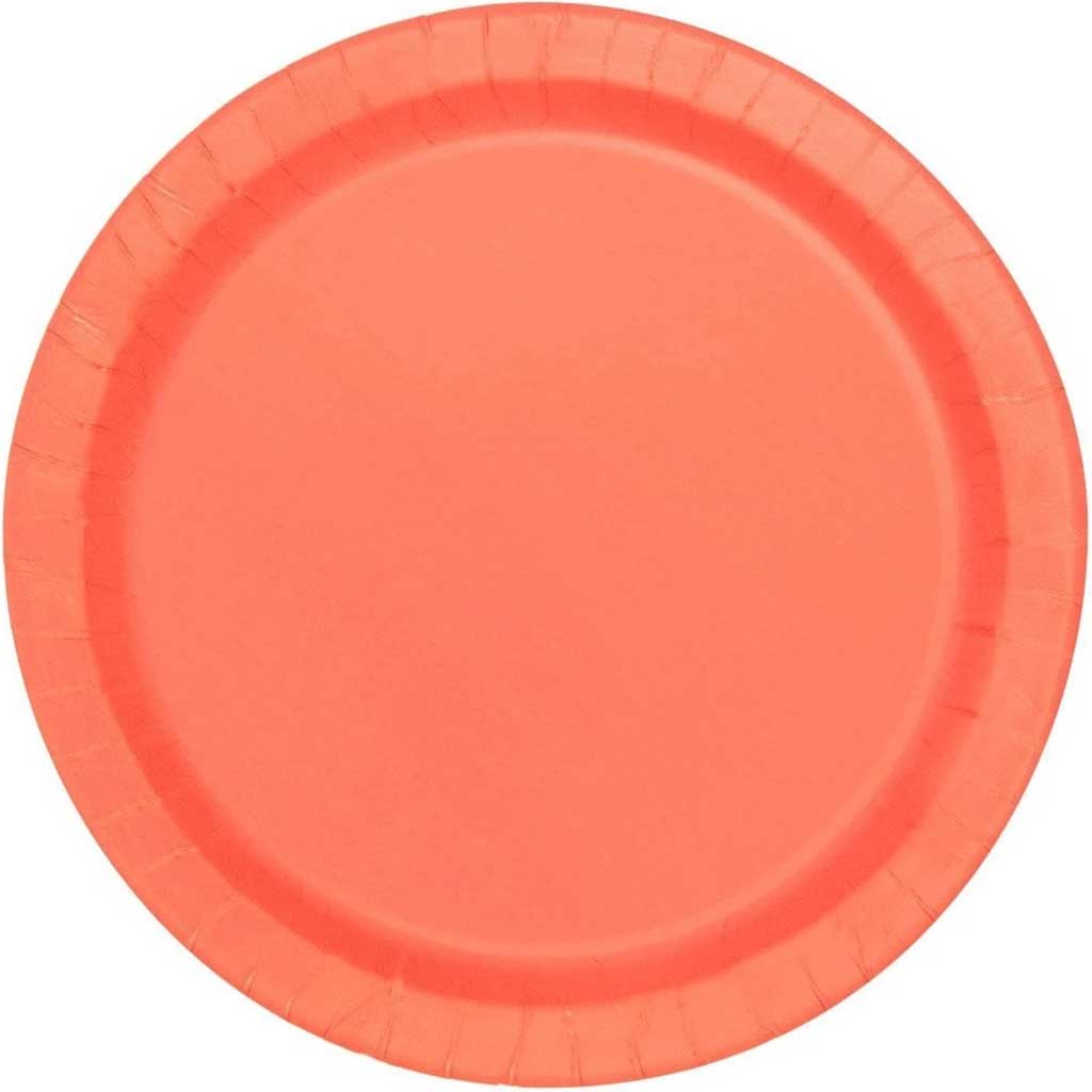 Round Dinner Plates 9in 8ct, Coral 