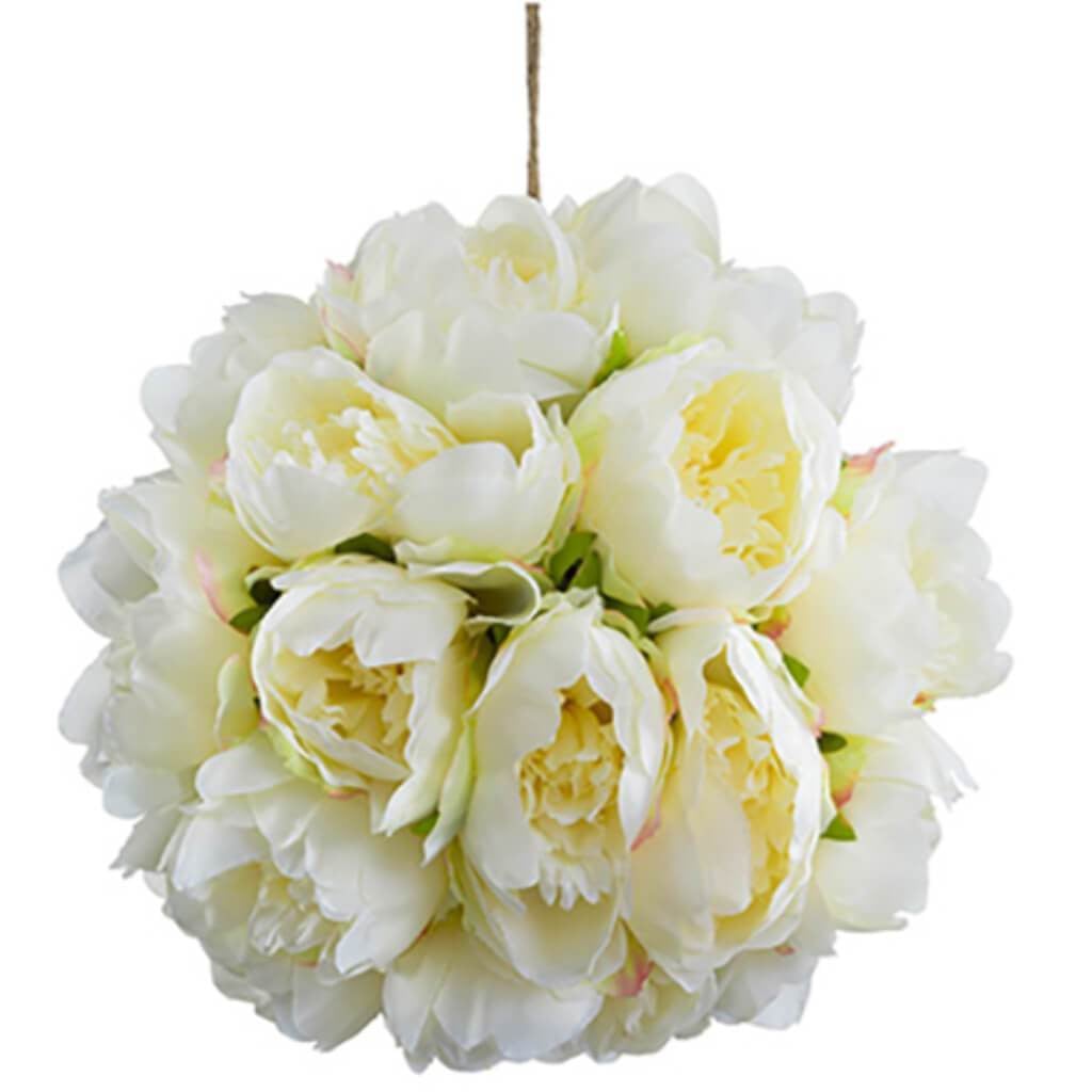 10&quot;Peony Kissing Ball Cr 