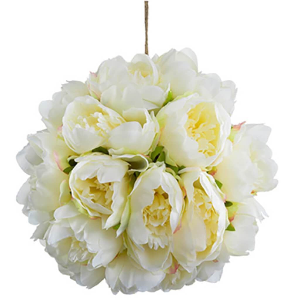 10"Peony Kissing Ball Cr 