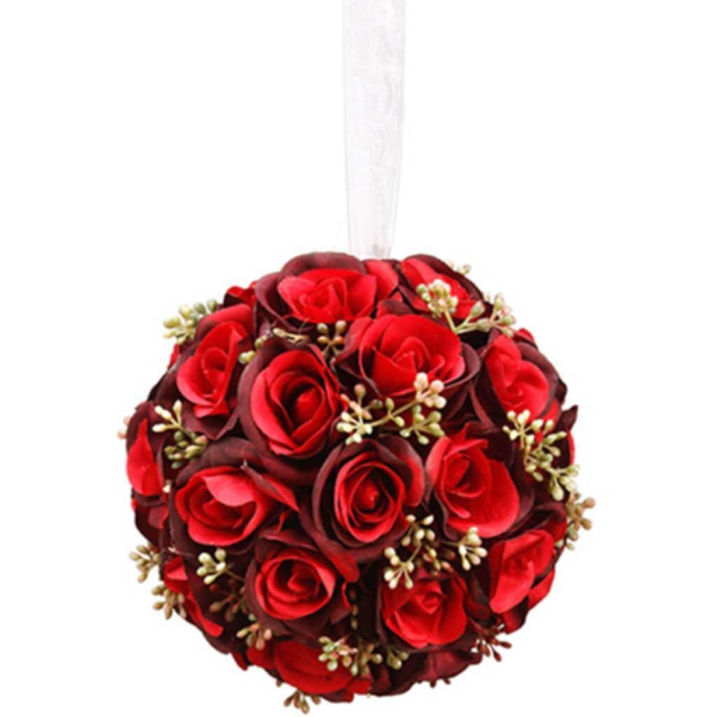 5.5"Rose Ball With Hanger Re 