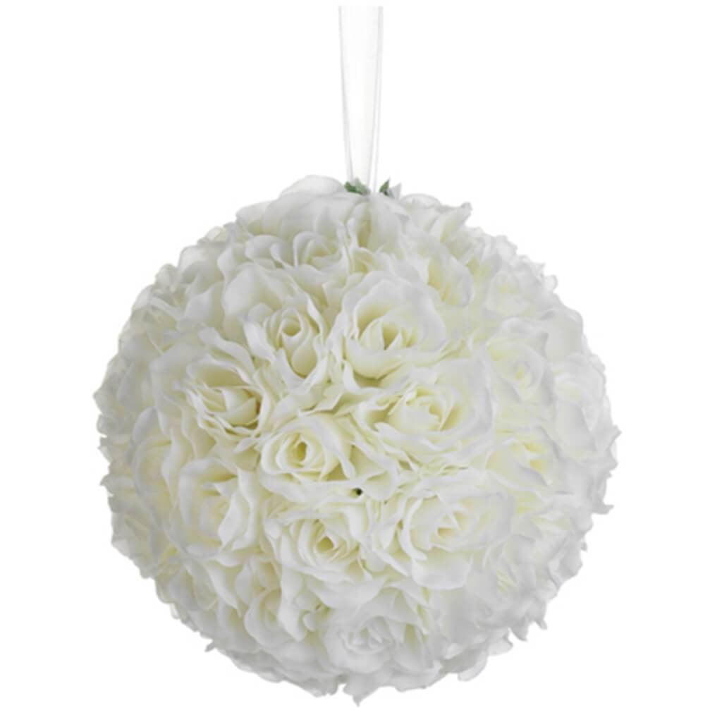 10"Rose Kissing Ball Cr 