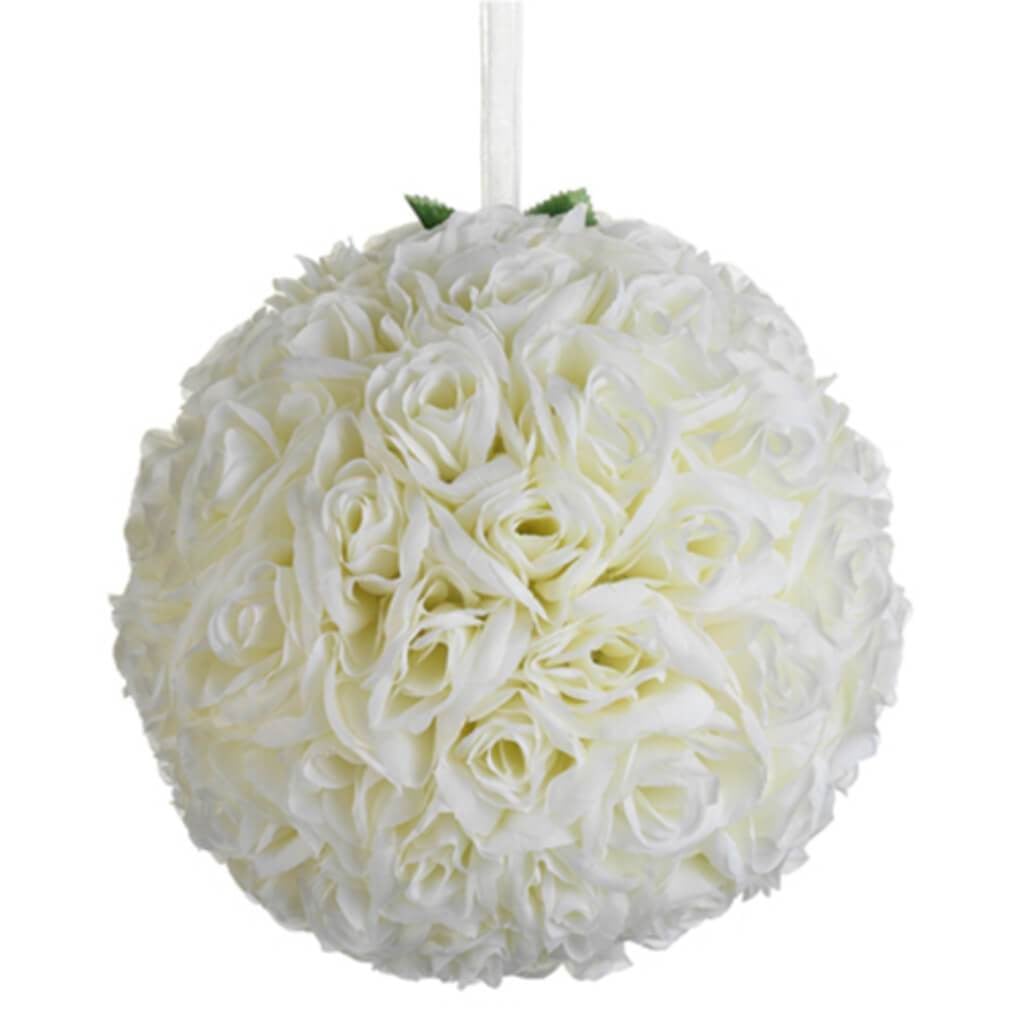 12&quot;Rose Kissing Ball Cr 