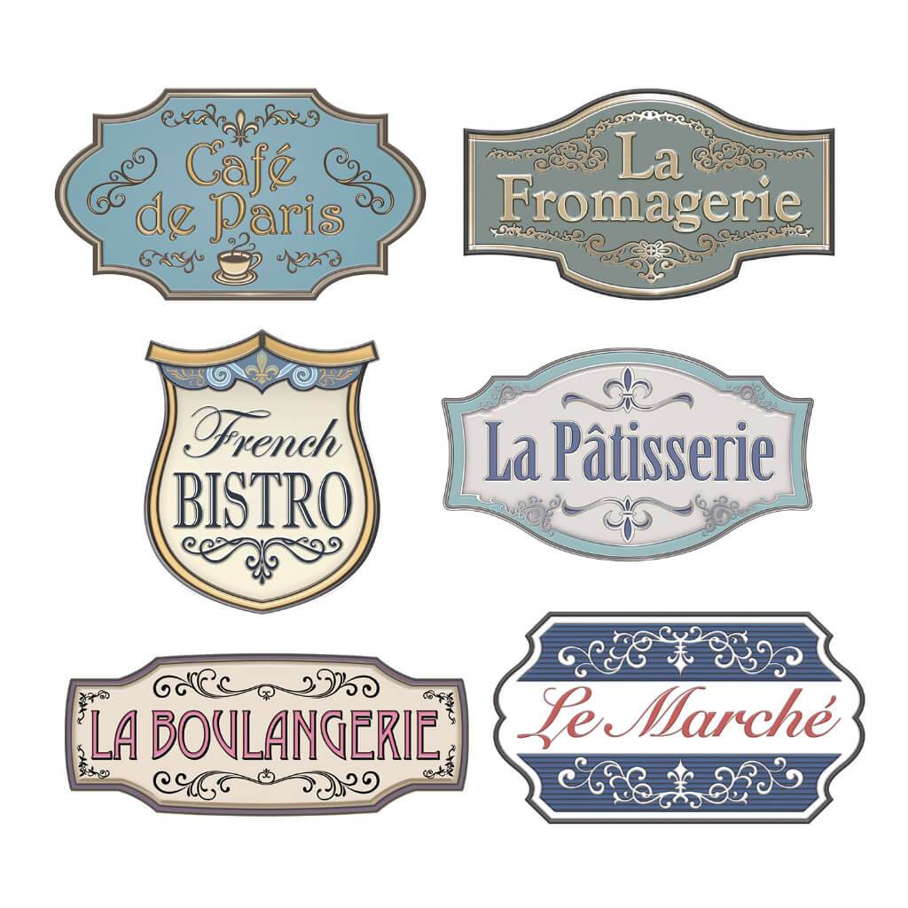 French Shop Sign Cut-Outs 