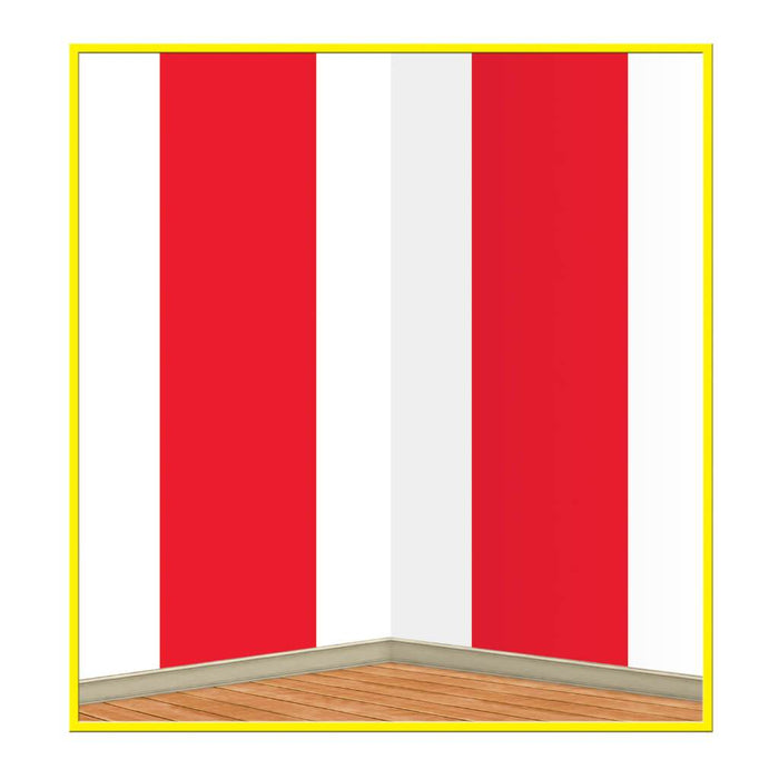 Stripes Backdrop Red & White 