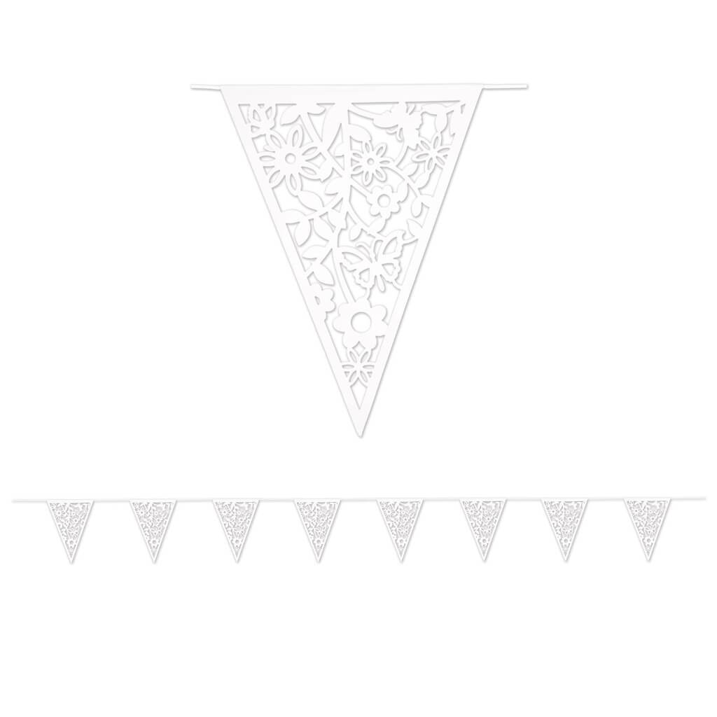 Die-Cut Floral Pennant Banner 