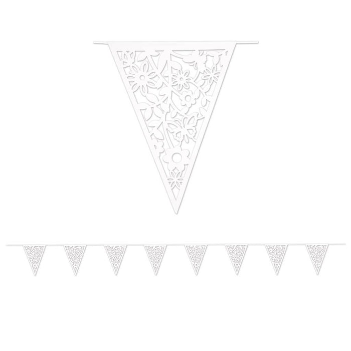 Die-Cut Floral Pennant Banner 
