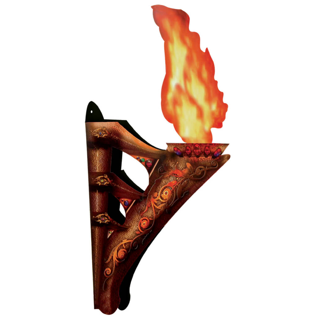 Cut-Outs 3D Wall Torch with Flame 