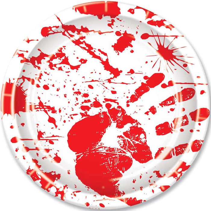 Bloody Handprints Dinner Plates 9in 