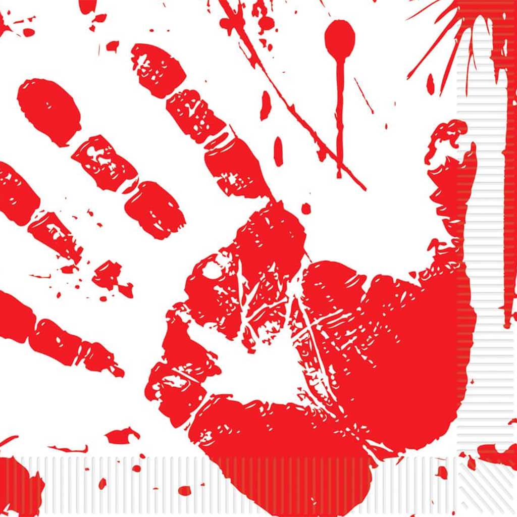 Bloody Handprints Luncheon Napkins 