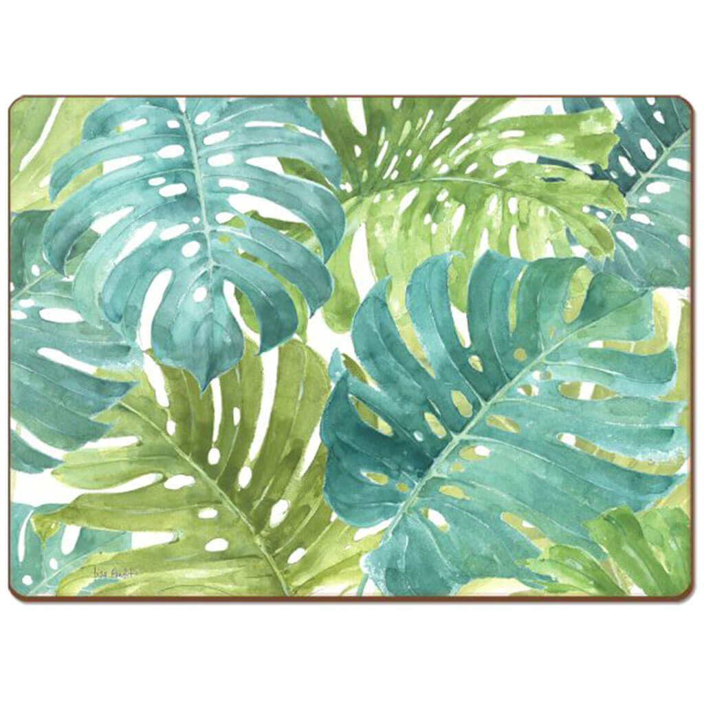 Hardboard Placemat Boxed 4pk Tropical Green