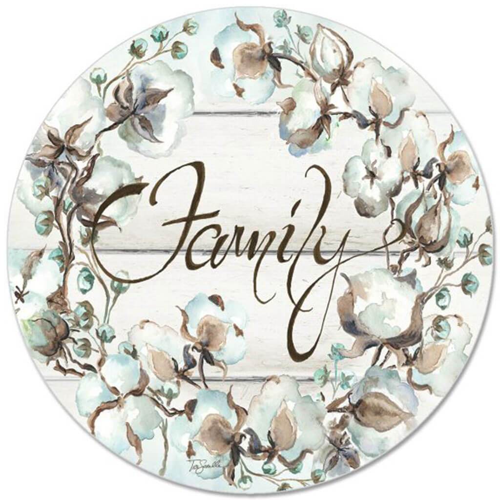 Glass Lazy Susan Cotton Boll