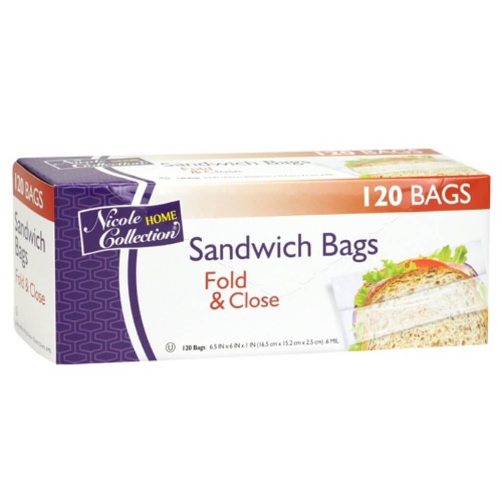 Sandwich Fold &amp; Close Bags 120 Count 