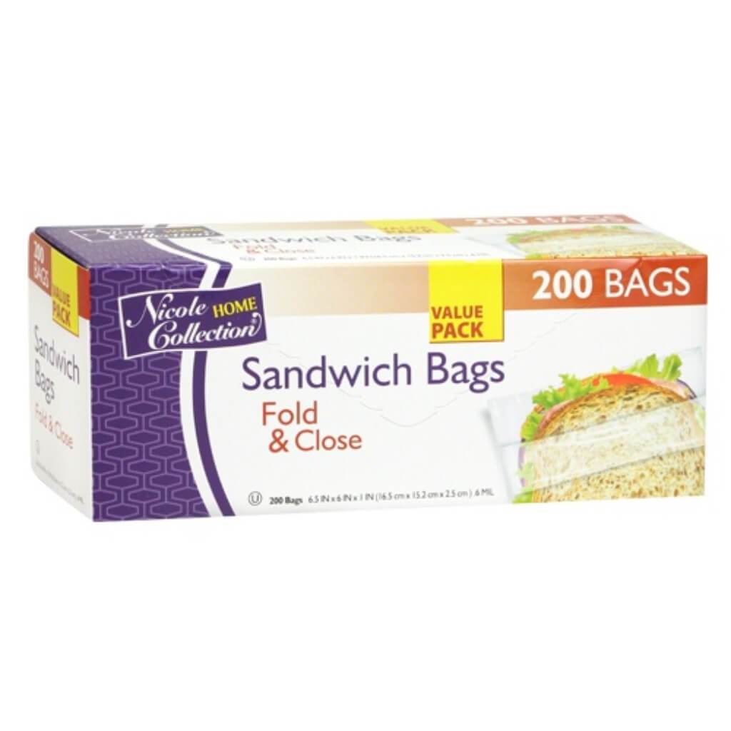 Sandwich Fold &amp; Close Bags 200 Count 