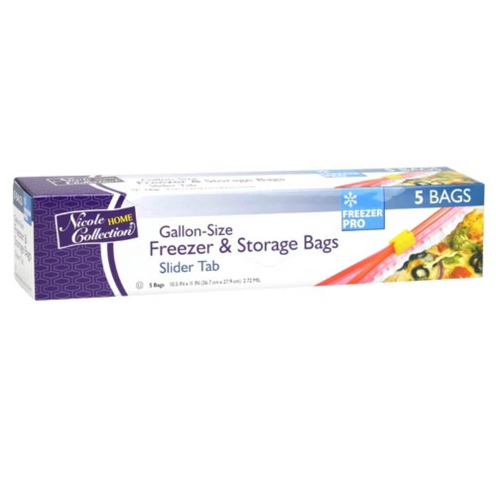 Gallon Slide Tab Freezer Storage Bags 5 Count 
