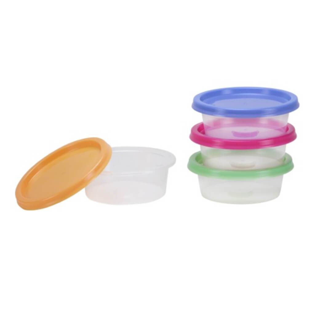 Mini Round Containers with Neon Lids 14ct 3oz 