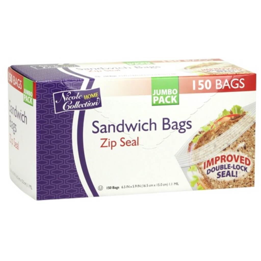 Sandwich Zip Seal Bags 150 Count 