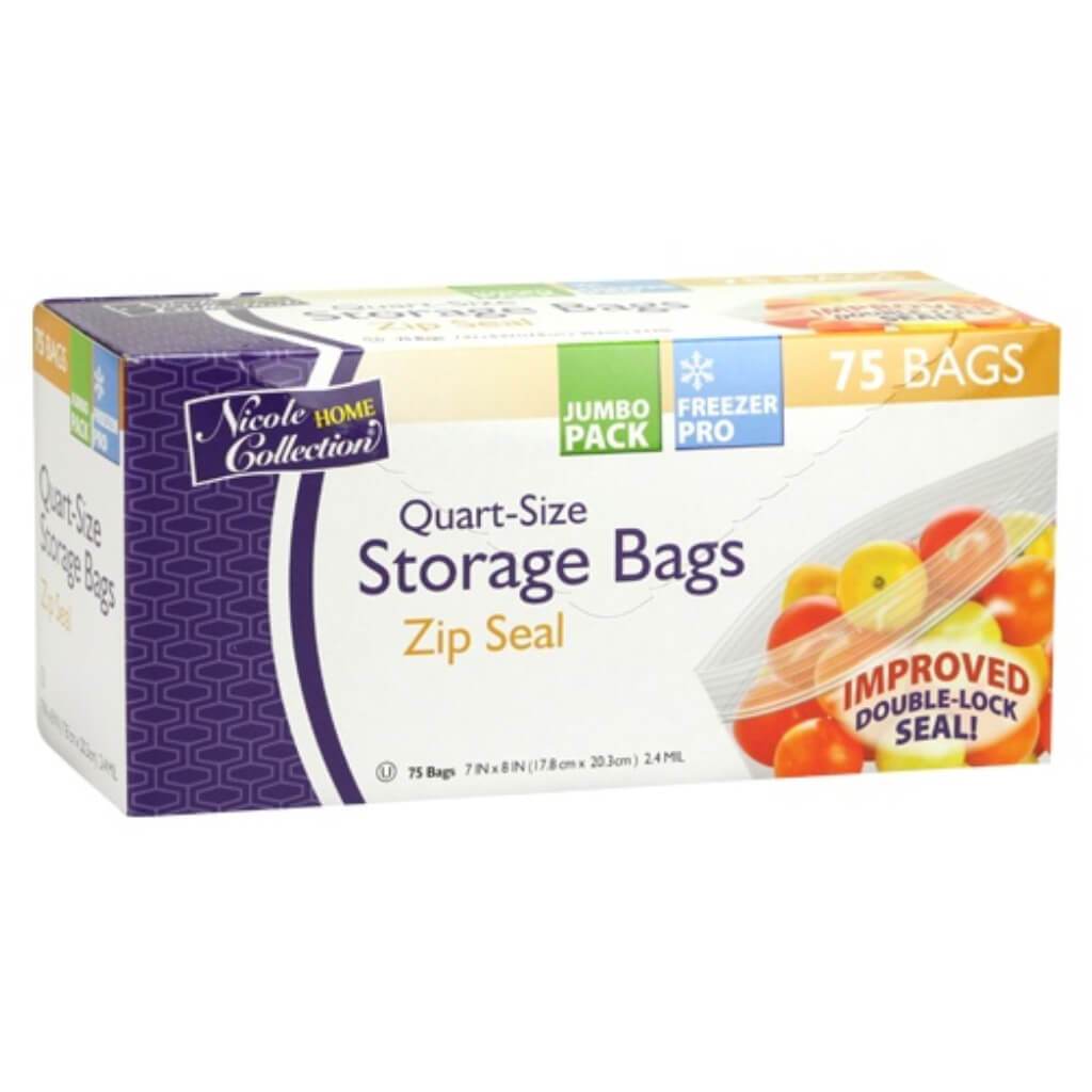 Quart Zip Seal Bags 75 Count 