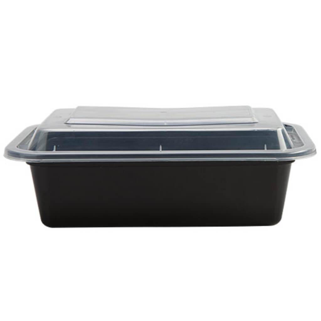 Rectangle Microwaveable Containers Black 5 Count 7&quot; x 5&quot; 