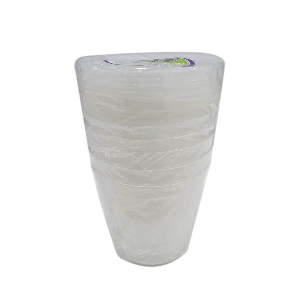 Round Deep Microwaveable Containers Clear 5 Count 48oz 