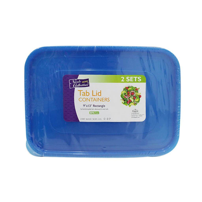 Tab Lid Containers 9" x 13" Blue 