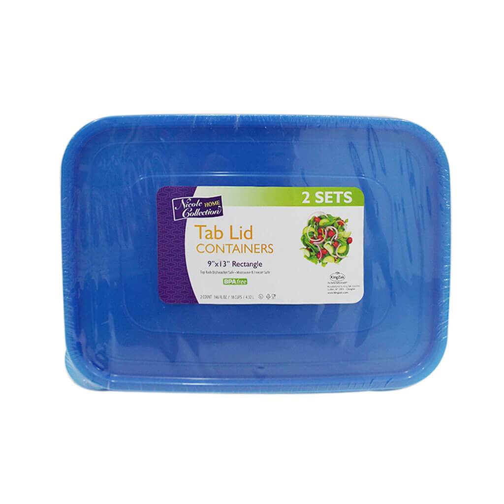 Tab Lid Containers 9" x 13" Blue 