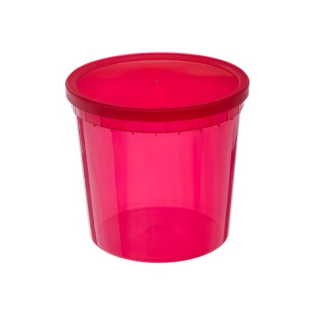 Round Container Red 80oz 