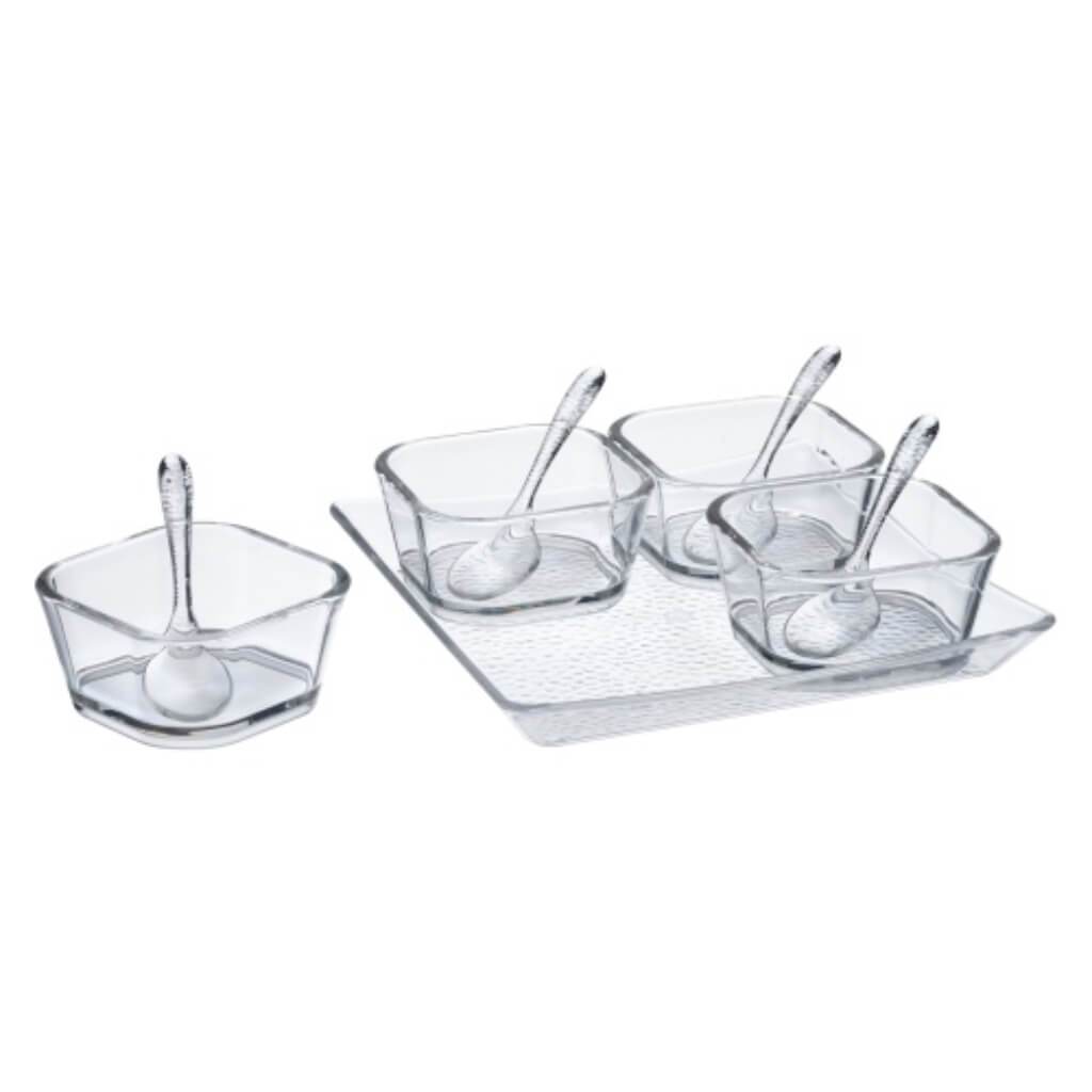 Acrylicware 9 Piece Tray Bowl &amp; Spoon Set 