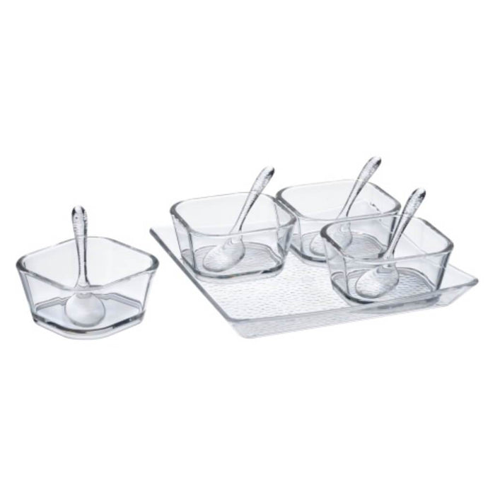Acrylicware 9 Piece Tray Bowl & Spoon Set 