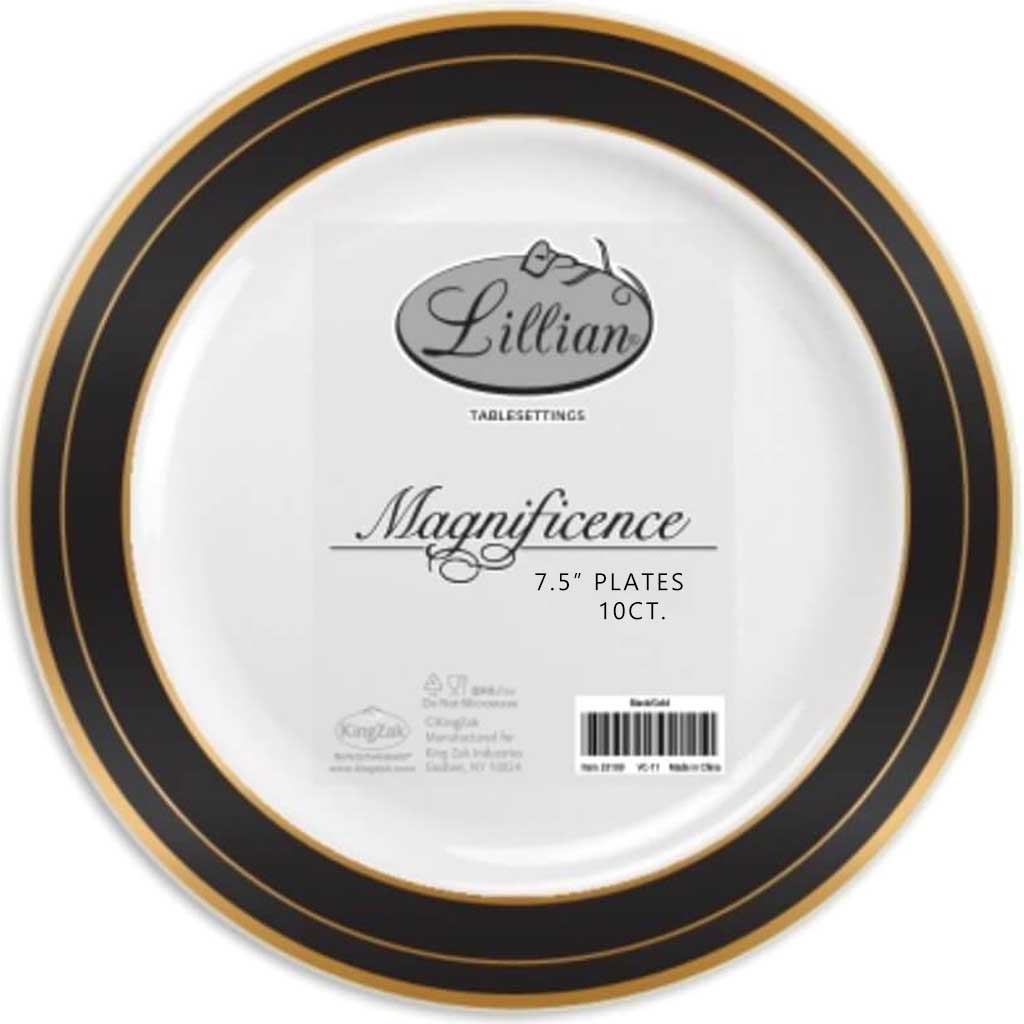 Magnificence Black Plate, 7.5in, 10ct 