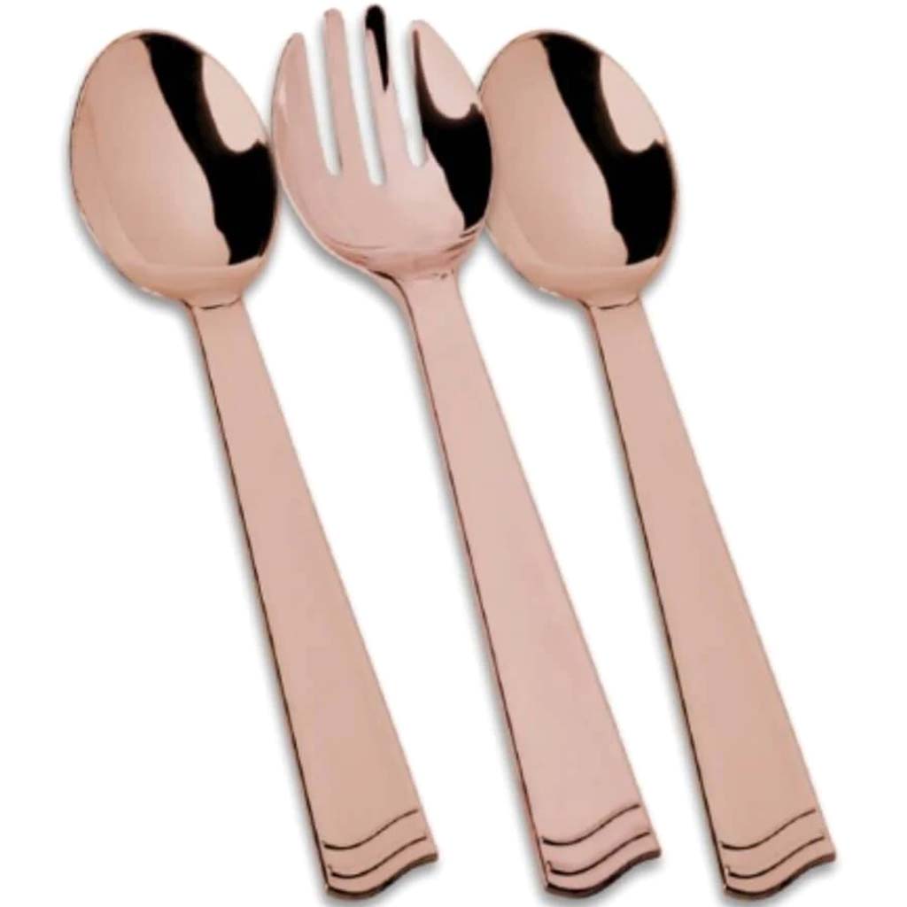 Fork &amp; Spoon Serving Set Polished Rose Gold 