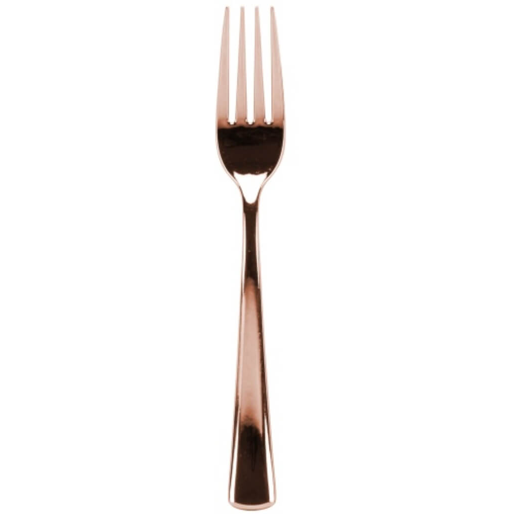 Cutlery Fork Acetate Box Polished Rose Gold 24 Count 