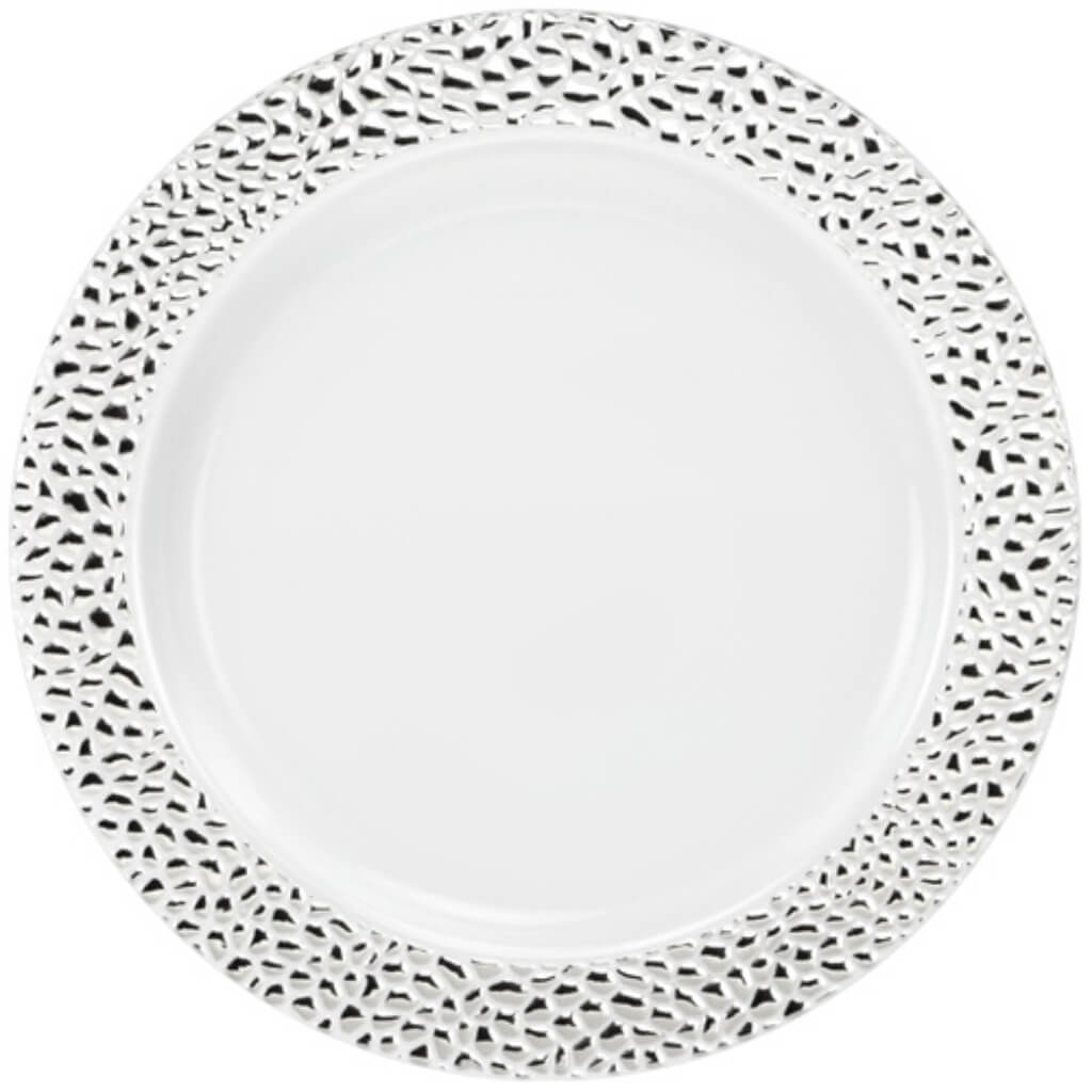 Pebbled Plate Silver 10.25&quot; 