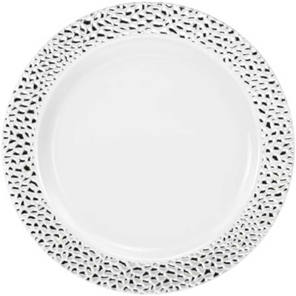 Pebbled Plate Silver 7.5&quot; 