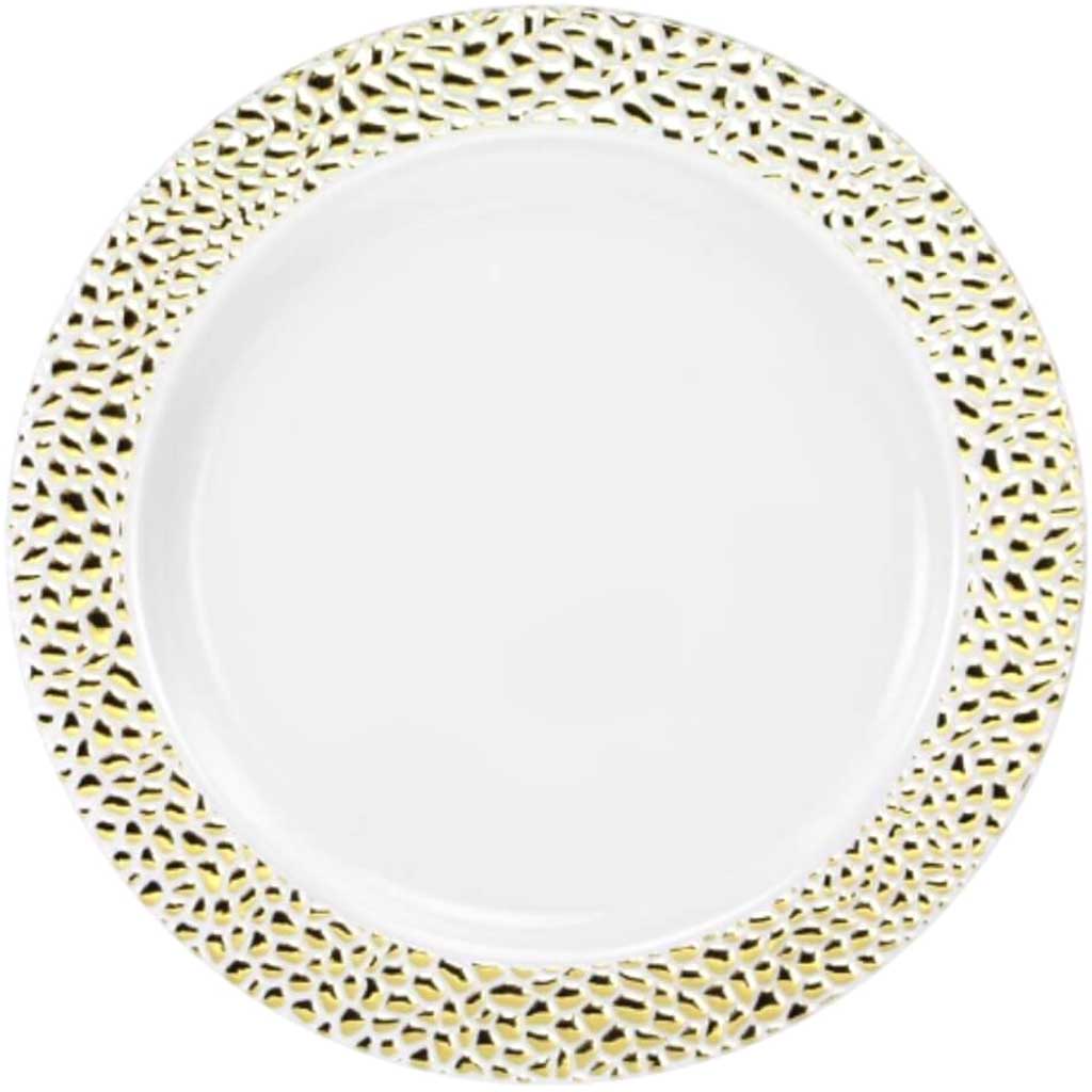 Pebbled Plate Gold 7.5&quot; 